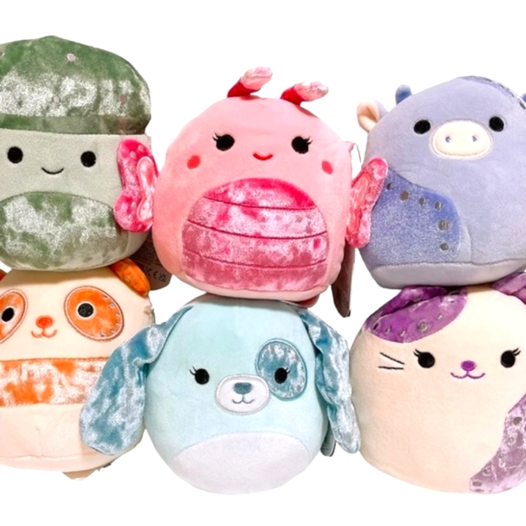 MARZIO 🐄 Blue Studded Velvet Cow Velvet Squad Original Squishmallow ☆ NWT ☆ - Picture 7 of 9